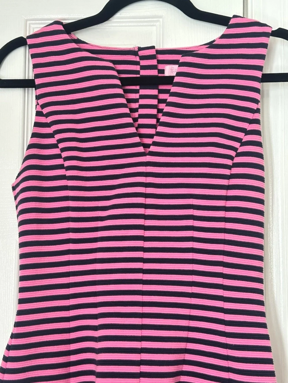 Lilly Pulitzer Brielle Fit & Flare Dress Hotty Pink Ottoman Stripe Extra Small